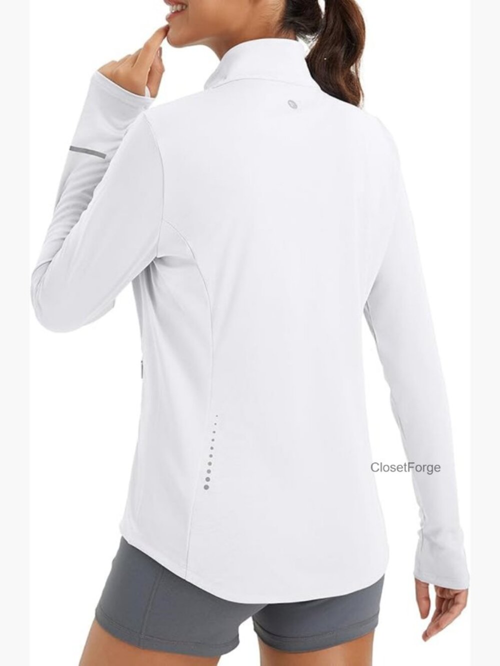 Women's UPF 50+ Lightweight Running Jacket Full Zip Long Sleeve Pockets